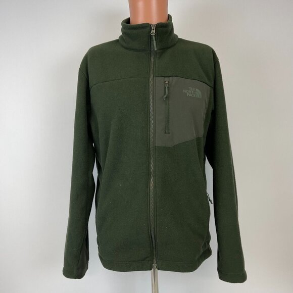 The North Face the Chimborazo Sweatshirt Mens Size M Green Full Zip Sherpa Line - Picture 2 of 5